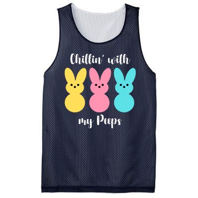 Chillin With My Peeps Easter Bunny Funny Cute Mesh Reversible Basketball Jersey Tank