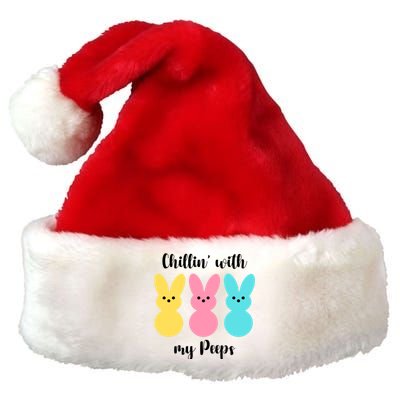 Chillin With My Peeps Easter Bunny Funny Cute Premium Christmas Santa Hat