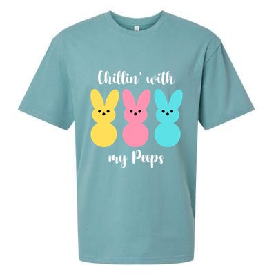 Chillin With My Peeps Easter Bunny Funny Cute Sueded Cloud Jersey T-Shirt