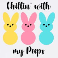 Chillin With My Peeps Easter Bunny Funny Cute Garment-Dyed Sweatshirt