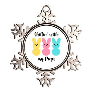 Chillin With My Peeps Easter Bunny Funny Cute Metallic Star Ornament