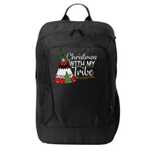 Christmas With My Tribe Red Plaid Family Matching Outfit Great Gift City Backpack