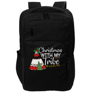 Christmas With My Tribe Red Plaid Family Matching Outfit Great Gift Impact Tech Backpack