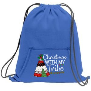 Christmas With My Tribe Red Plaid Family Matching Outfit Great Gift Sweatshirt Cinch Pack Bag