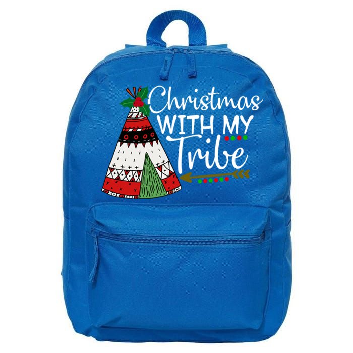 Christmas With My Tribe Red Plaid Family Matching Outfit Great Gift 16 in Basic Backpack