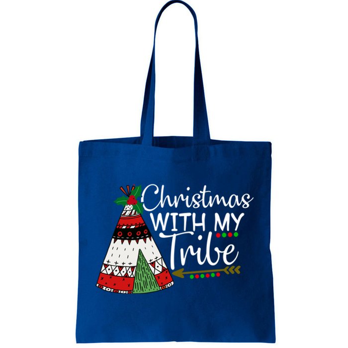 Christmas With My Tribe Red Plaid Family Matching Outfit Great Gift Tote Bag