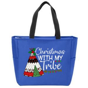 Christmas With My Tribe Red Plaid Family Matching Outfit Great Gift Zip Tote Bag