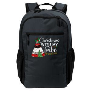 Christmas With My Tribe Red Plaid Family Matching Outfit Great Gift Daily Commute Backpack