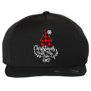 Christmas With My Tribe Red Plaid Family Matching Outfit Meaningful Gift Wool Snapback Cap