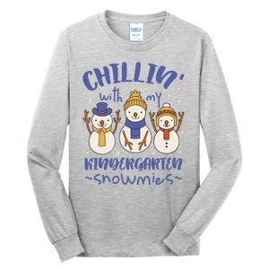 Chillin With My Kindergarten Snowmies Cute Winter Tall Long Sleeve T-Shirt