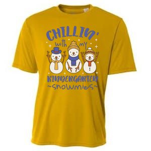 Chillin With My Kindergarten Snowmies Cute Winter Cooling Performance Crew T-Shirt