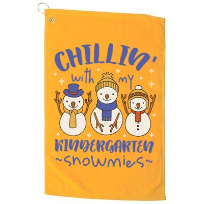 Chillin With My Kindergarten Snowmies Cute Winter Golf Towel
