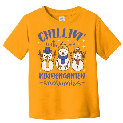 Chillin With My Kindergarten Snowmies Cute Winter Toddler T-Shirt