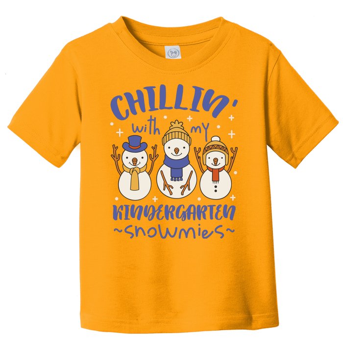 Chillin With My Kindergarten Snowmies Cute Winter Toddler T-Shirt