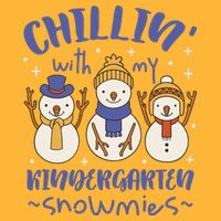 Chillin With My Kindergarten Snowmies Cute Winter Short Acrylic Beanie