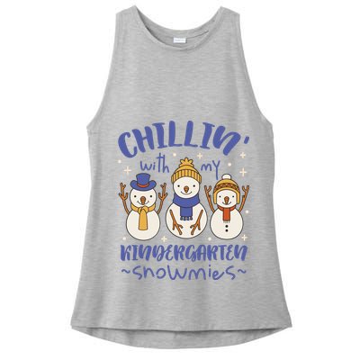 Chillin With My Kindergarten Snowmies Cute Winter Ladies PosiCharge Tri-Blend Wicking Tank