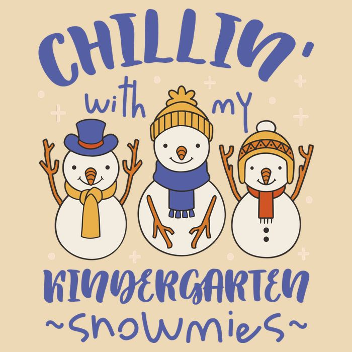 Chillin With My Kindergarten Snowmies Cute Winter Drawstring Bag