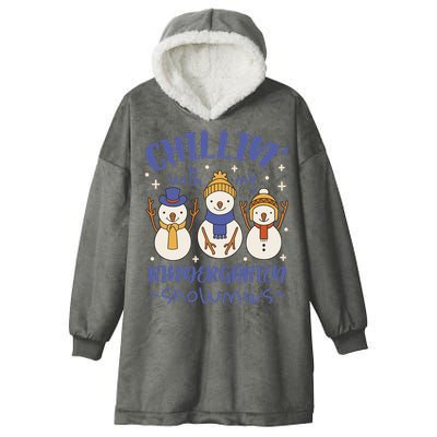 Chillin With My Kindergarten Snowmies Cute Winter Hooded Wearable Blanket