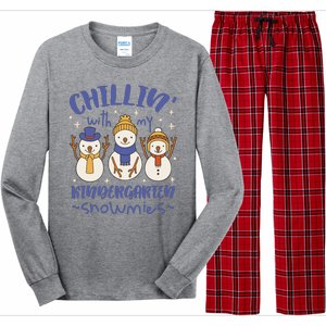 Chillin With My Kindergarten Snowmies Cute Winter Long Sleeve Pajama Set