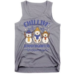 Chillin With My Kindergarten Snowmies Cute Winter Tank Top