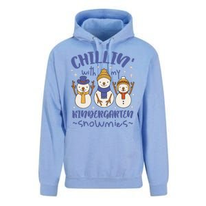 Chillin With My Kindergarten Snowmies Cute Winter Unisex Surf Hoodie