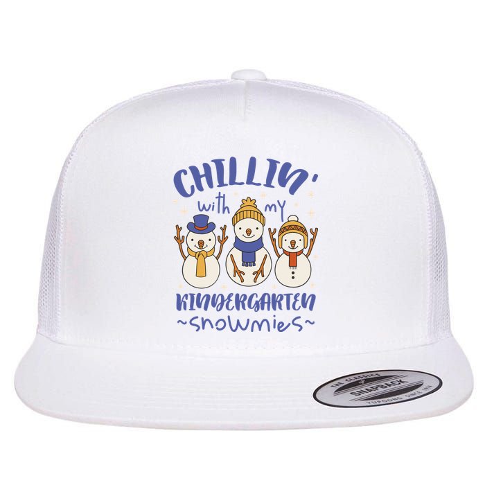 Chillin With My Kindergarten Snowmies Cute Winter Flatbill Hat