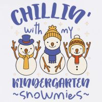 Chillin With My Kindergarten Snowmies Cute Winter Flatbill Hat
