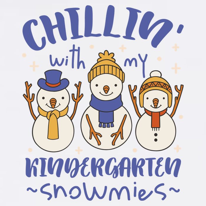 Chillin With My Kindergarten Snowmies Cute Winter Flatbill Hat