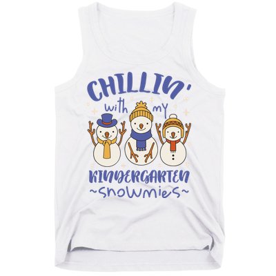 Chillin With My Kindergarten Snowmies Cute Winter Tank Top