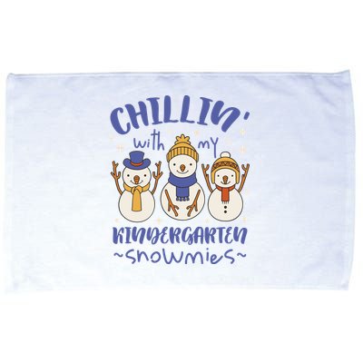 Chillin With My Kindergarten Snowmies Cute Winter Microfiber Hand Towel