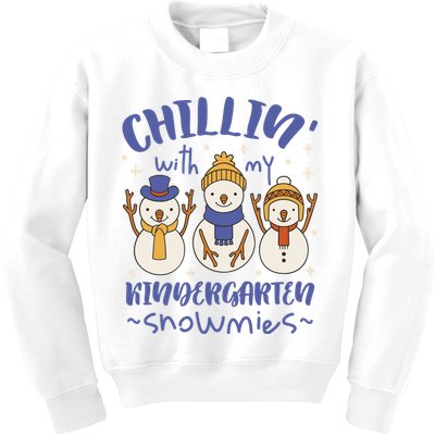 Chillin With My Kindergarten Snowmies Cute Winter Kids Sweatshirt