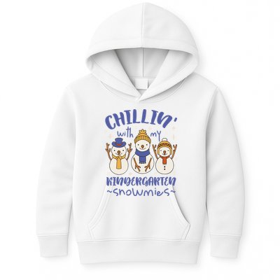Chillin With My Kindergarten Snowmies Cute Winter Kids Hoodie