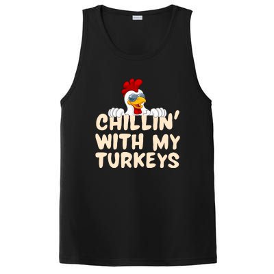 Chillin With My Turkeys Thanksgiving PosiCharge Competitor Tank