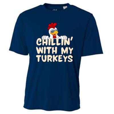 Chillin With My Turkeys Thanksgiving Cooling Performance Crew T-Shirt