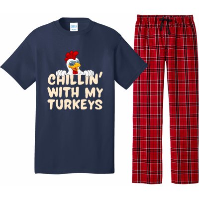 Chillin With My Turkeys Thanksgiving Pajama Set