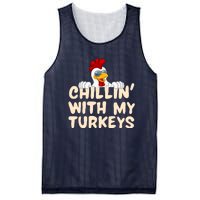 Chillin With My Turkeys Thanksgiving Mesh Reversible Basketball Jersey Tank