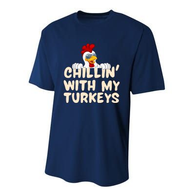 Chillin With My Turkeys Thanksgiving Performance Sprint T-Shirt