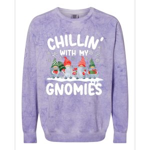 Chillin With My Gnomies Funny Christmas Colorblast Crewneck Sweatshirt