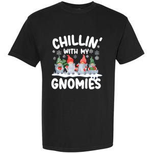 Chillin With My Gnomies Funny Christmas Garment-Dyed Heavyweight T-Shirt