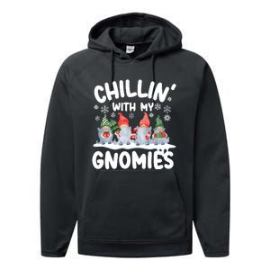 Chillin With My Gnomies Funny Christmas Performance Fleece Hoodie