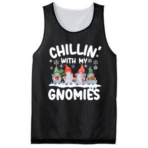 Chillin With My Gnomies Funny Christmas Mesh Reversible Basketball Jersey Tank