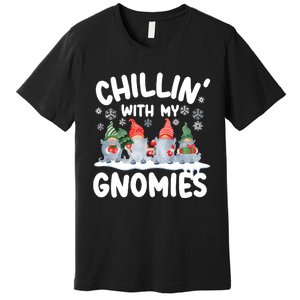 Chillin With My Gnomies Funny Christmas Premium T-Shirt