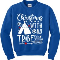 Christmas With My Tribe Red Plaid Family Matching Outfit Gift Kids Sweatshirt