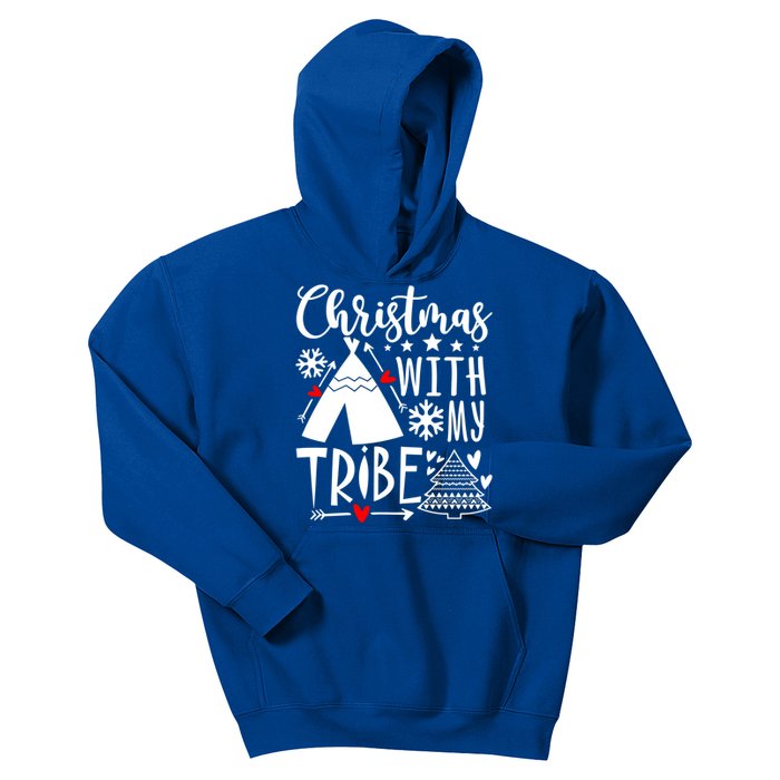 Christmas With My Tribe Red Plaid Family Matching Outfit Gift Kids Hoodie