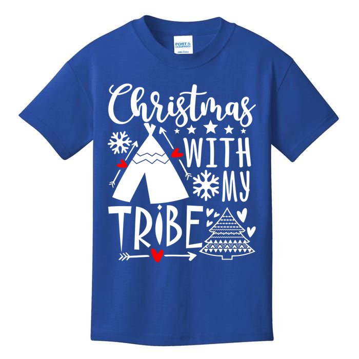 Christmas With My Tribe Red Plaid Family Matching Outfit Gift Kids T-Shirt