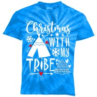 Christmas With My Tribe Red Plaid Family Matching Outfit Gift Kids Tie-Dye T-Shirt