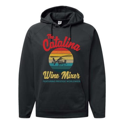 Catalina Wine Mixer Vintage Retro Distressed Performance Fleece Hoodie