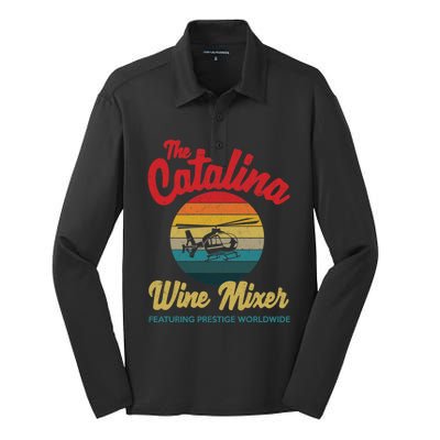 Catalina Wine Mixer Vintage Retro Distressed Silk Touch Performance Long Sleeve Polo