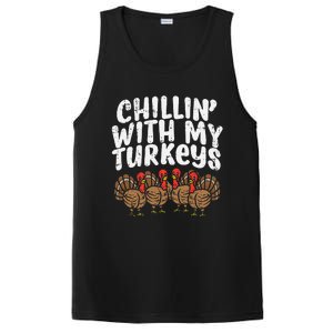 Chillin With My Turkeys Thanksgiving Family Gift PosiCharge Competitor Tank