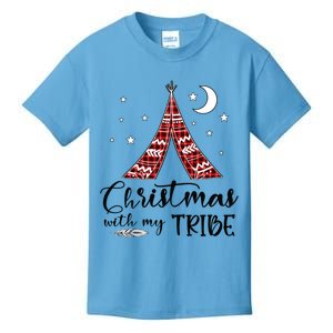 Christmas With My Tribe Red Plaid Family Matching Outfit Gift Kids T-Shirt